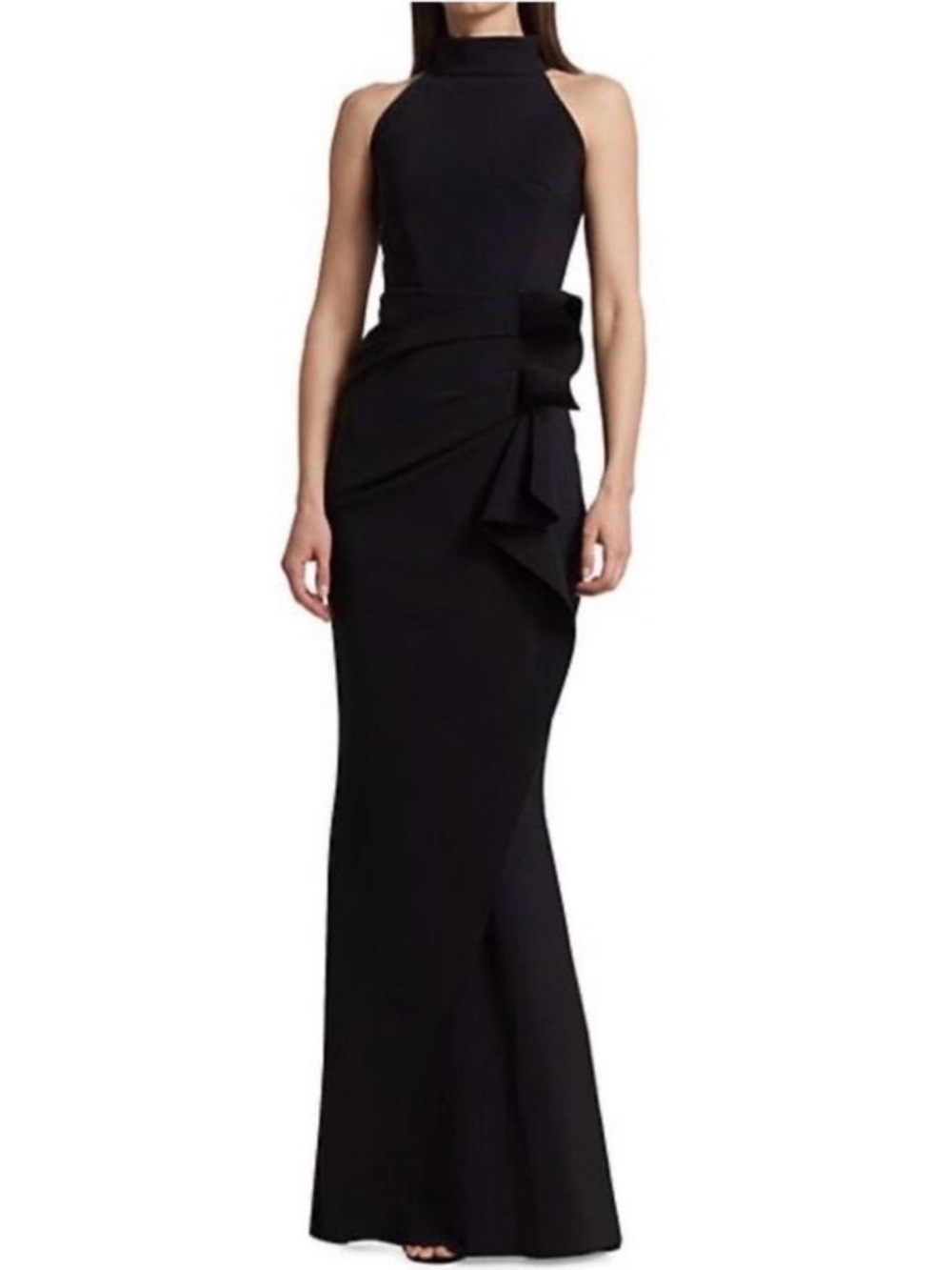 Chiara Boni La Petite Robe Gudrum Halter Ruffle Gown Size 12